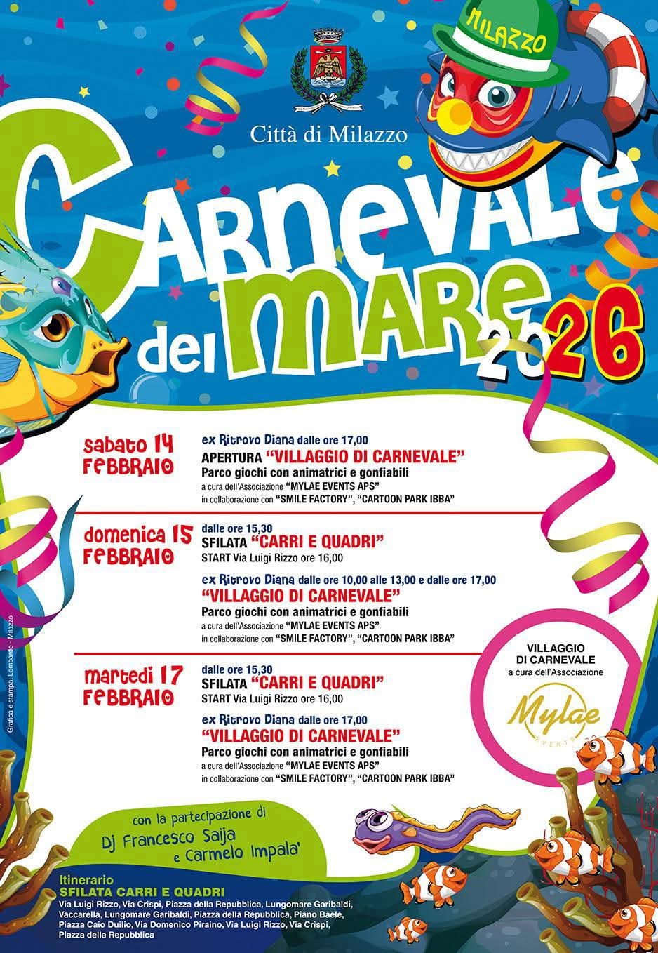 Avverse condizioni meteo, sospese le manifestazioni del Carnevale del mare previste domani e martedì. Nuovo appuntamento domenica 22