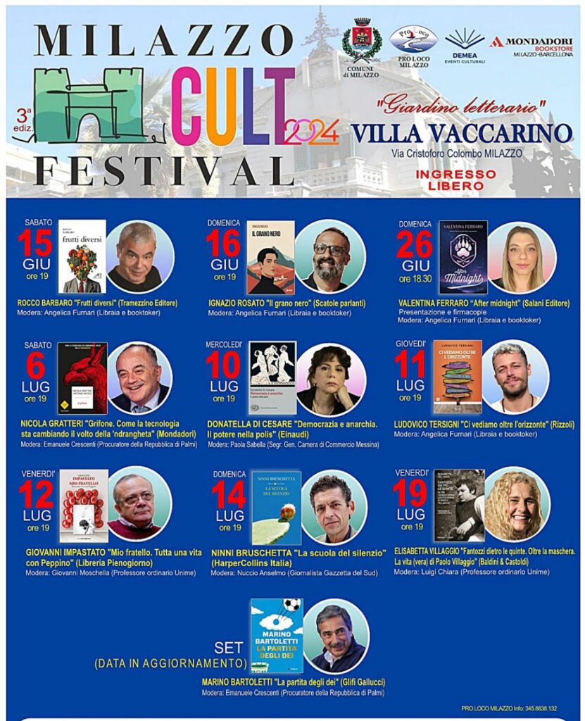 "Milazzo Cult Festival 2024", Serata con Elisabetta Villaggio "Fantozzi dietro le quinte. Oltre la maschera. La vita(vera) di Paolo Villaggio"